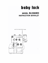Baby Lock BL5360ED Owners Manual Instruction Manual PDF Download